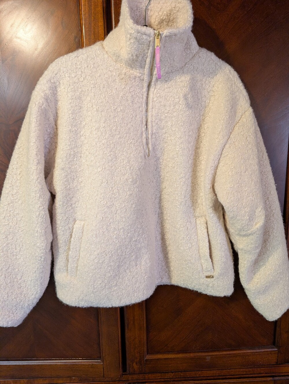 NWT Scotch & Soda Amsterdam Medium White Quarter Zip Pullover